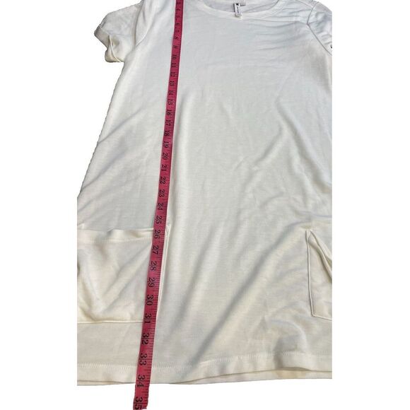 Cable & Gauge White Tshirt Dress With‎ pockets Size Large - Picture 6 of 6